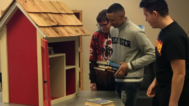 Making a Difference: Students create library boxes for Johnstown neighborhoods