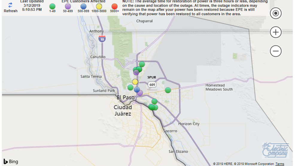 Several power outages across El Paso affecting around 2500 KFOX