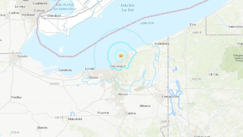 Magnitude 4.0 earthquake strikes off Ohio coast near Cleveland WSYX