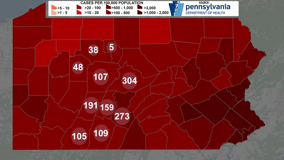 DOH reports over 900 new cases statewide, 16 more deaths; Blair Co