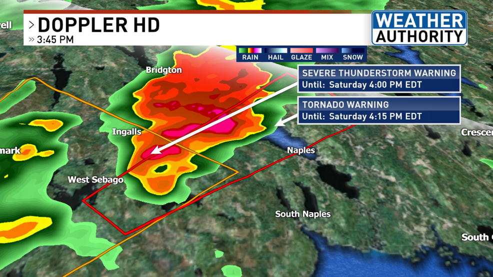 Tornado warning issued for parts of Maine WGME