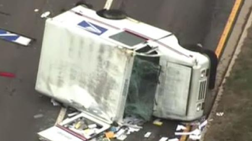 Postal truck crashes, flips over on Md. Route 450; man critically hurt | WJLA