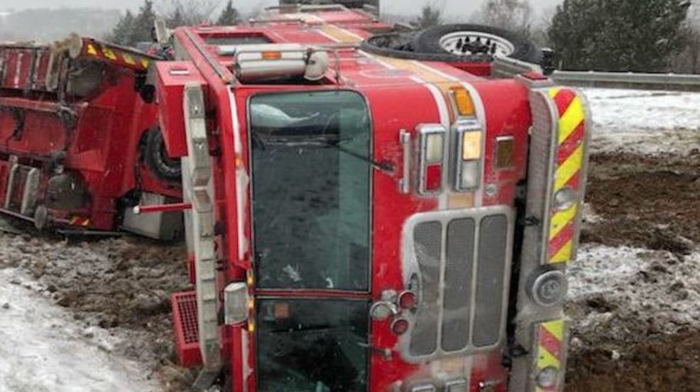 Montgomery County Fire Truck Crashes And Flips Over While Being Taken ...