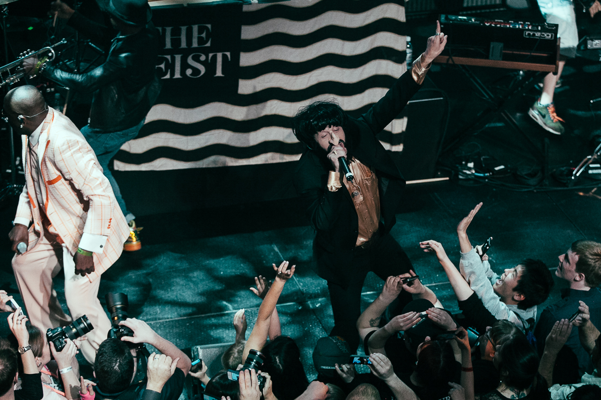 Macklemore and Ryan Lewis made a special appearance at EMP’s Vivid event for the new exhibition Spectacle. The new exhibit is all about music videos so in the spirit Macklemore and Ryan Lewis performed their award winning Thrift Shop and Can’t Hold Us to a screaming crowd. May 16th 2014. (Joshua Lewis / Seattle Refined)