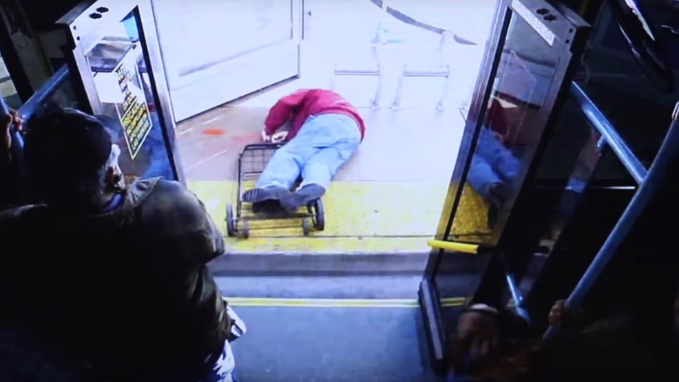 Police release video of woman pushing elderly man off bus, leading to his death