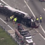 Overturned tanker truck injures driver, blocks lanes on I-95 in Prince William County 