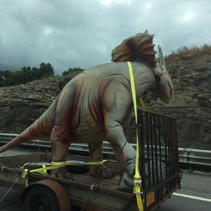 These Dinosaur Statues Were Spotted Monday Afternoon On The NYS Thruway Near Victor Photo